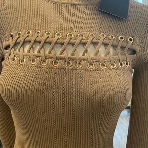 Small ribbed dress in brown